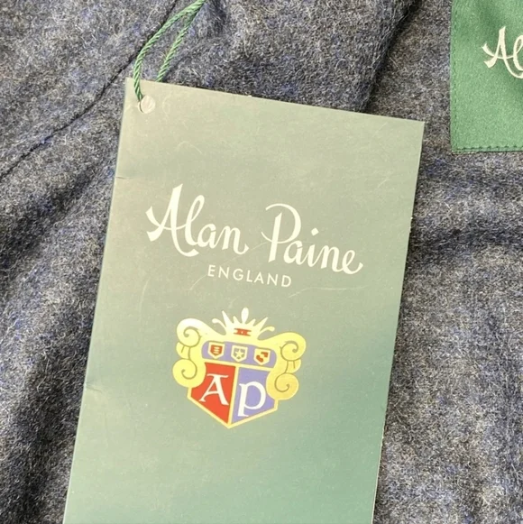 NEW ALAN PAINE Men's US M Richmond Wool Blend Knitted Shacket Shirt Jacket Navy - Picture 6 of 7